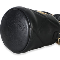 Chanel Black Quilted Lambskin Micro Bucket Bag Handbag 6