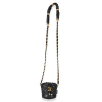 Chanel Black Quilted Lambskin Micro Bucket Bag Handbag 8