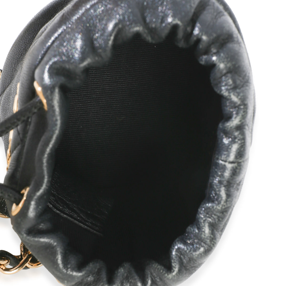 Chanel Black Quilted Lambskin Micro Bucket Bag Handbag 9