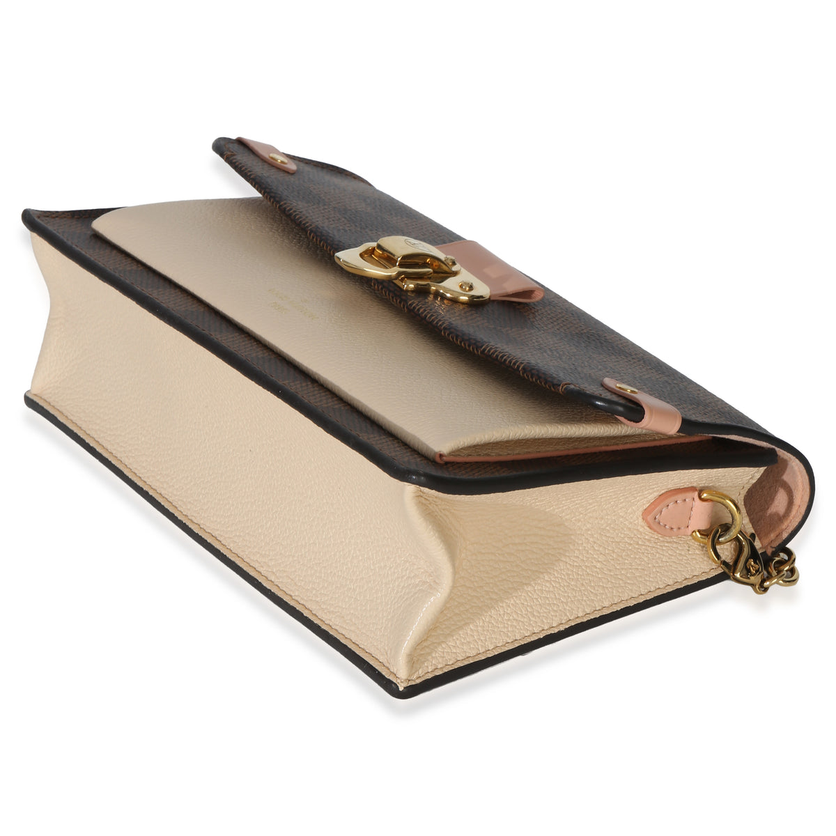 Louis Vuitton Creme Damier Ebene Canvas Vavin Chain Wallet Handbag 6