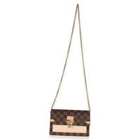 Louis Vuitton Creme Damier Ebene Canvas Vavin Chain Wallet Handbag 8
