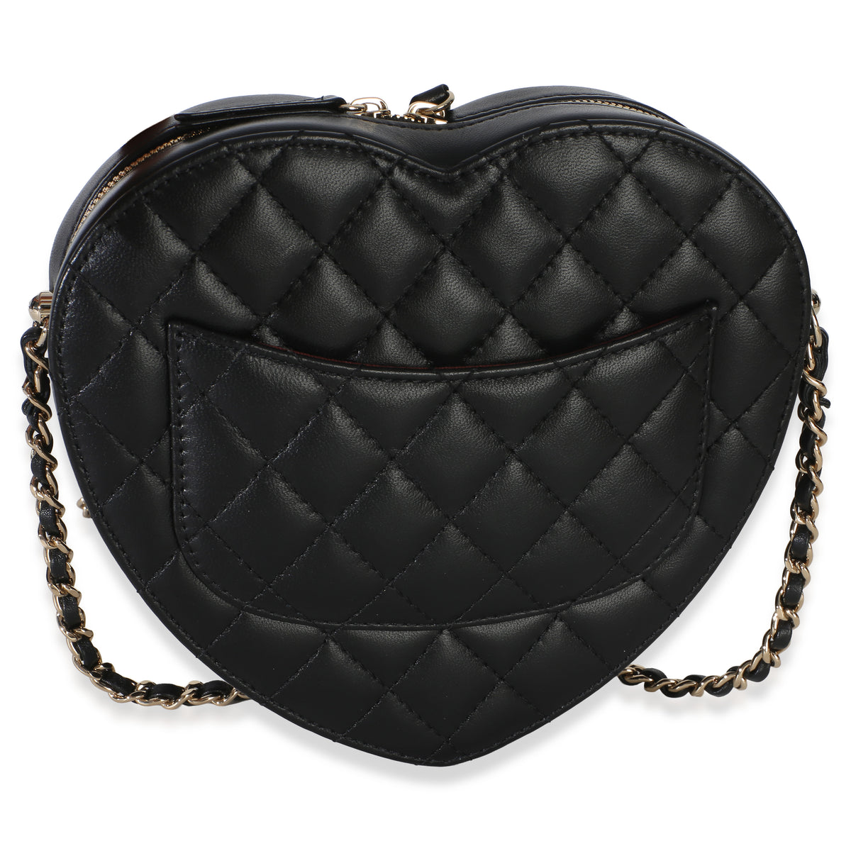 Chanel Black Quilted Lambskin CC In Love Heart Bag Handbag 5