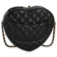 Chanel Black Quilted Lambskin CC In Love Heart Bag Handbag 5