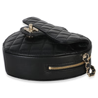 Chanel Black Quilted Lambskin CC In Love Heart Bag Handbag 6
