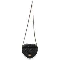 Chanel Black Quilted Lambskin CC In Love Heart Bag Handbag 8