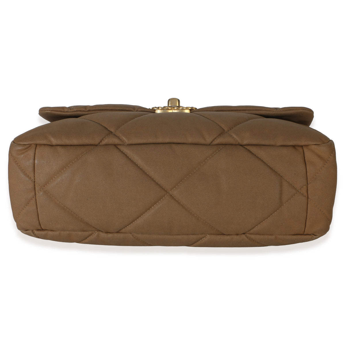 Chanel Brown Quilted Canvas Large  19 Flap Bag Handbag 5