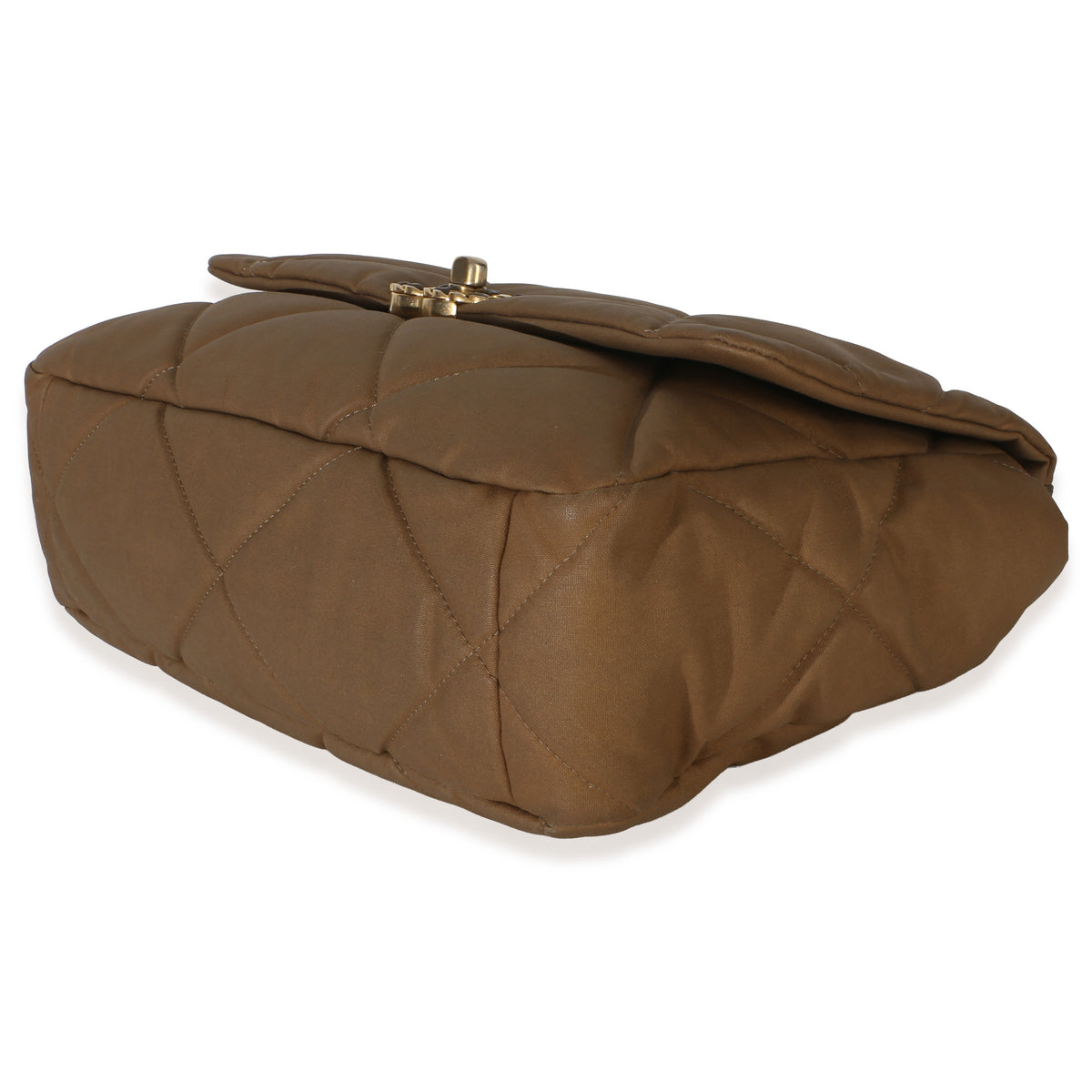 Chanel Brown Quilted Canvas Large  19 Flap Bag Handbag 6
