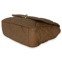 Chanel Brown Quilted Canvas Large  19 Flap Bag Handbag 6