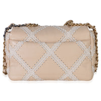 Chanel Beige Calfskin Crochet Medium  19 Flap Bag Handbag 4