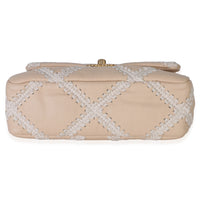 Chanel Beige Calfskin Crochet Medium  19 Flap Bag Handbag 5
