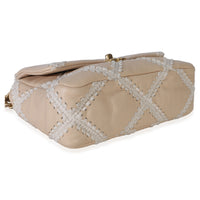 Chanel Beige Calfskin Crochet Medium  19 Flap Bag Handbag 7