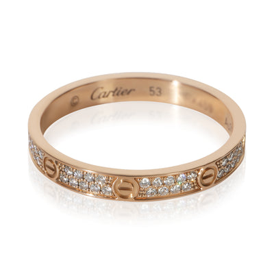 Cartier Rose Gold Diamond Mini Model Love Ring fv