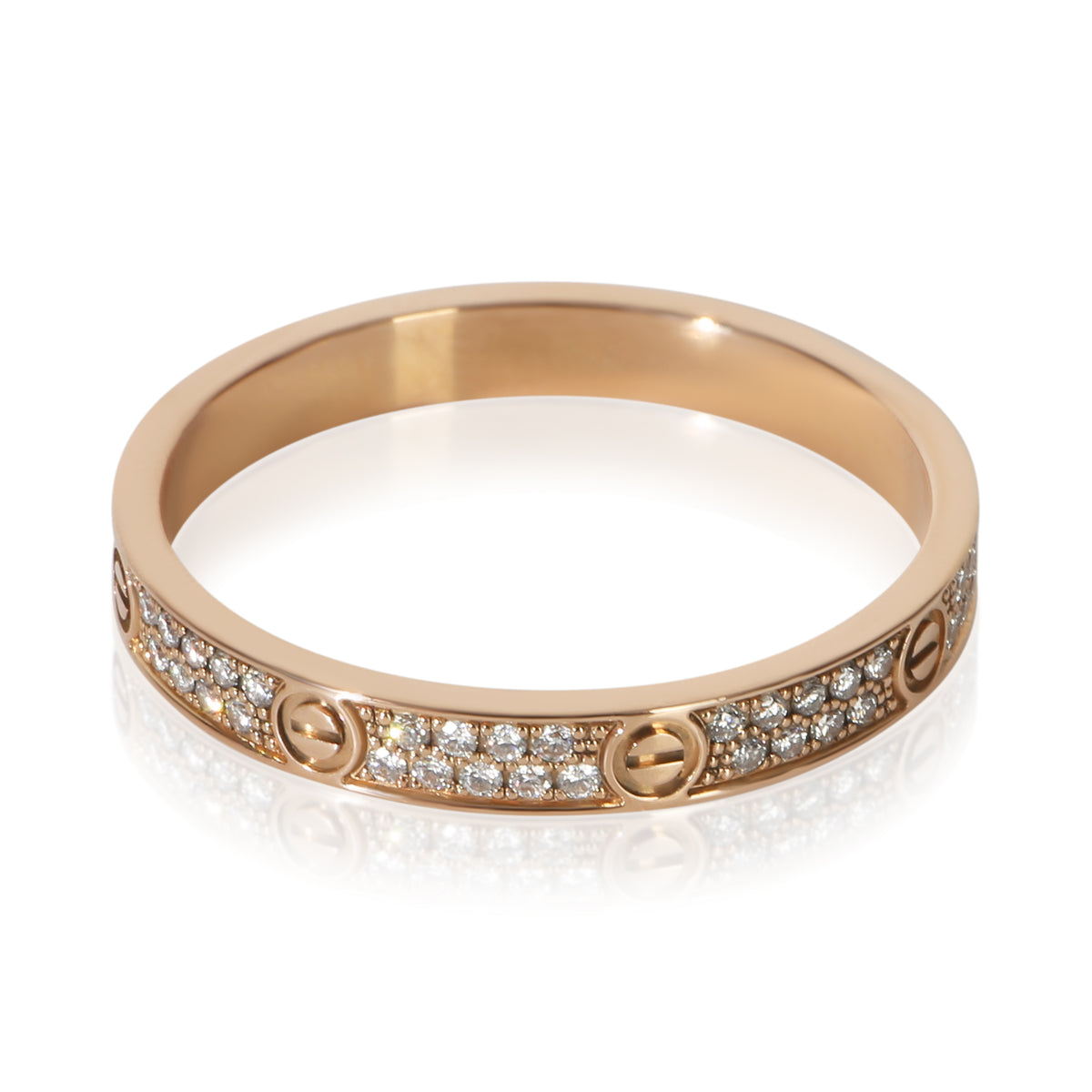 Cartier Rose Gold Diamond Mini Model Love Ring 3