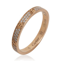 Cartier Rose Gold Diamond Mini Model Love Ring 4