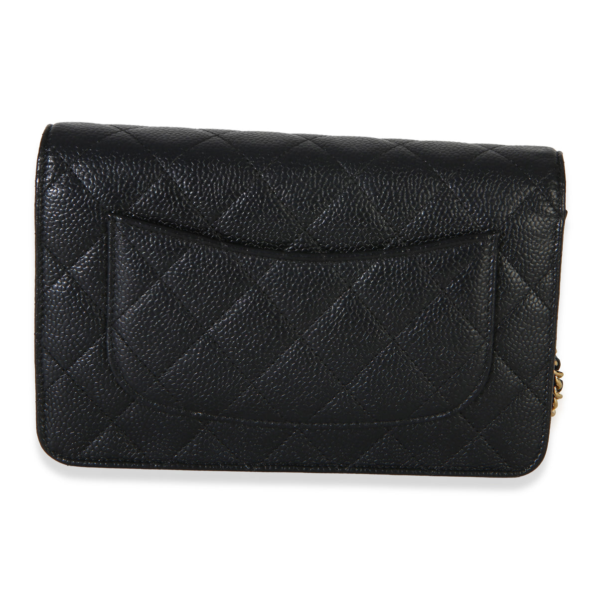Chanel Black Quilted Caviar Classic Wallet On Chain Handbag 4