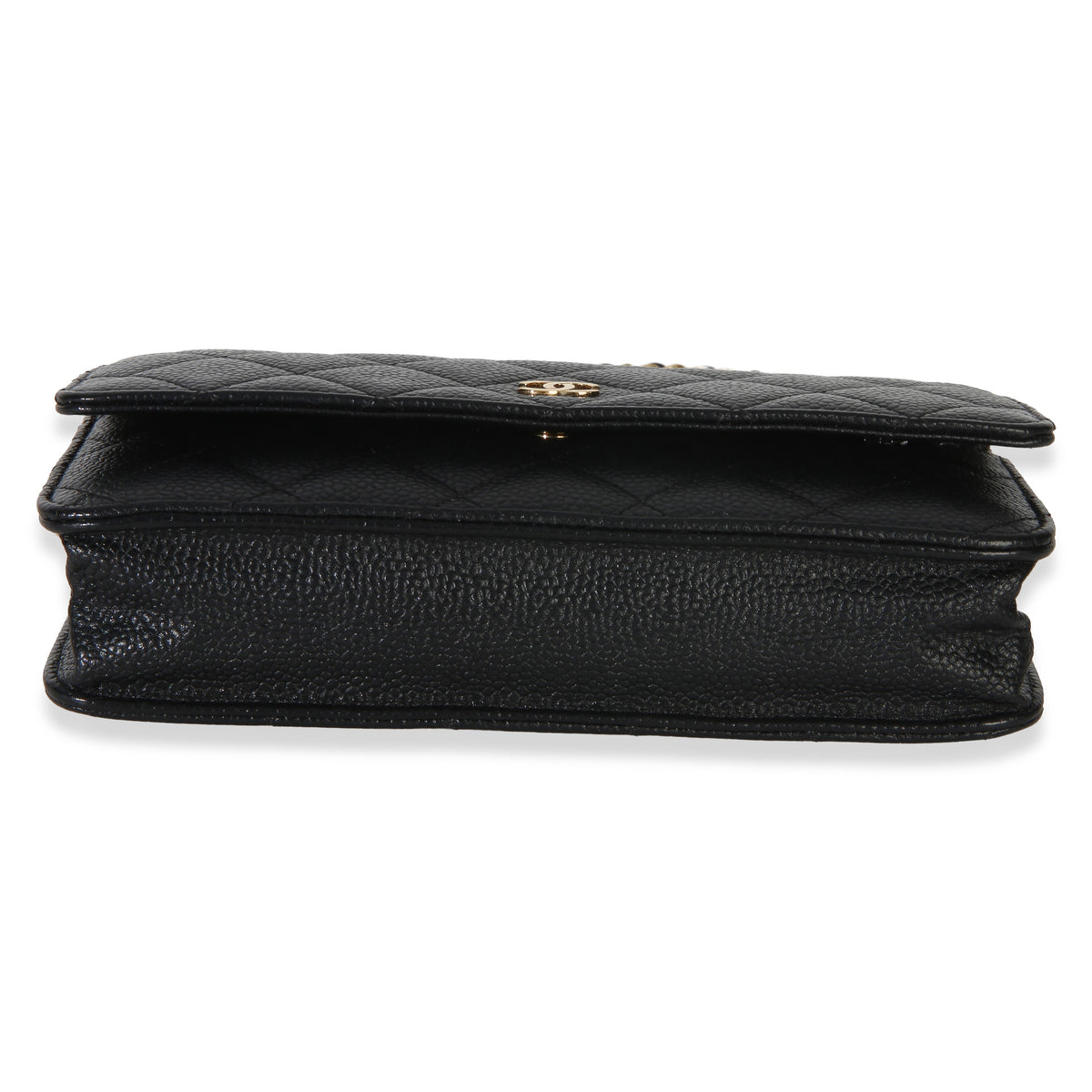 Chanel Black Quilted Caviar Classic Wallet On Chain Handbag 5