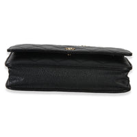 Chanel Black Quilted Caviar Classic Wallet On Chain Handbag 5