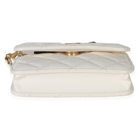 Chanel White Quilted Lambskin Pearl Crush Clutch With Chain Handbag 5
