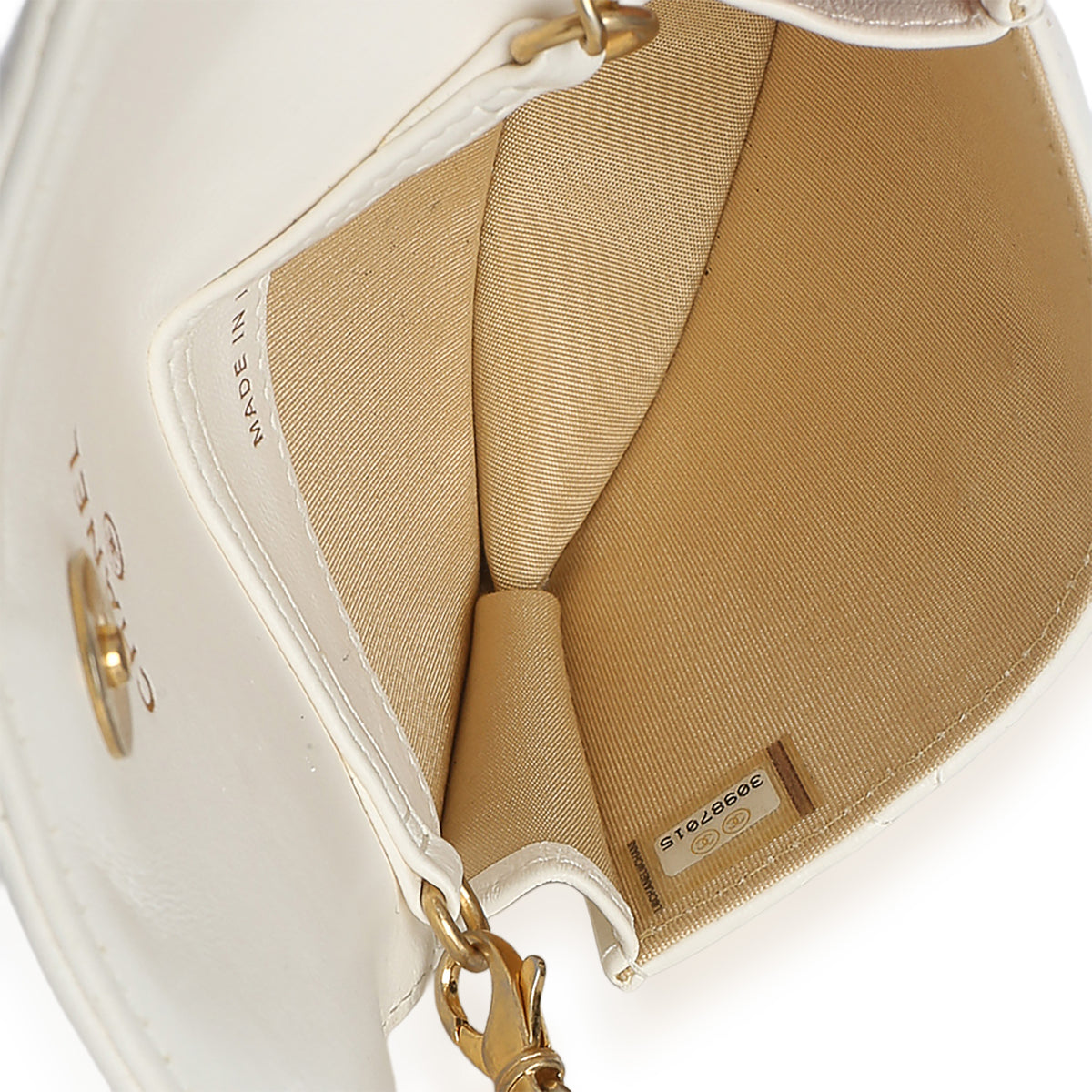 Chanel White Quilted Lambskin Pearl Crush Clutch With Chain Handbag 8
