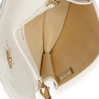 Chanel White Quilted Lambskin Pearl Crush Clutch With Chain Handbag 8