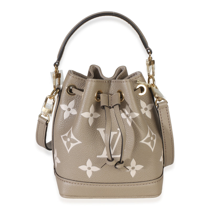Louis Vuitton Tourterelle Creme Empreinte Monogram Giant Nano Noe Handbag id