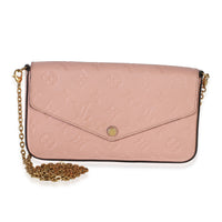 Louis Vuitton Rose Poudre Monogram Empreinte Felicie Pochette Handbag fv