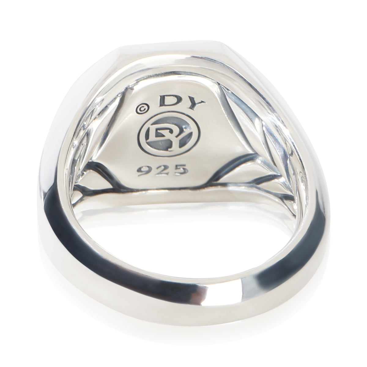 David Yurman Sterling Silver Onyx Streamline Signet Ring 3