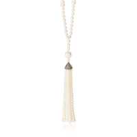 Tiffany & Co. Sterling Silver Pearl Ziegfeld Tassel Necklace fv