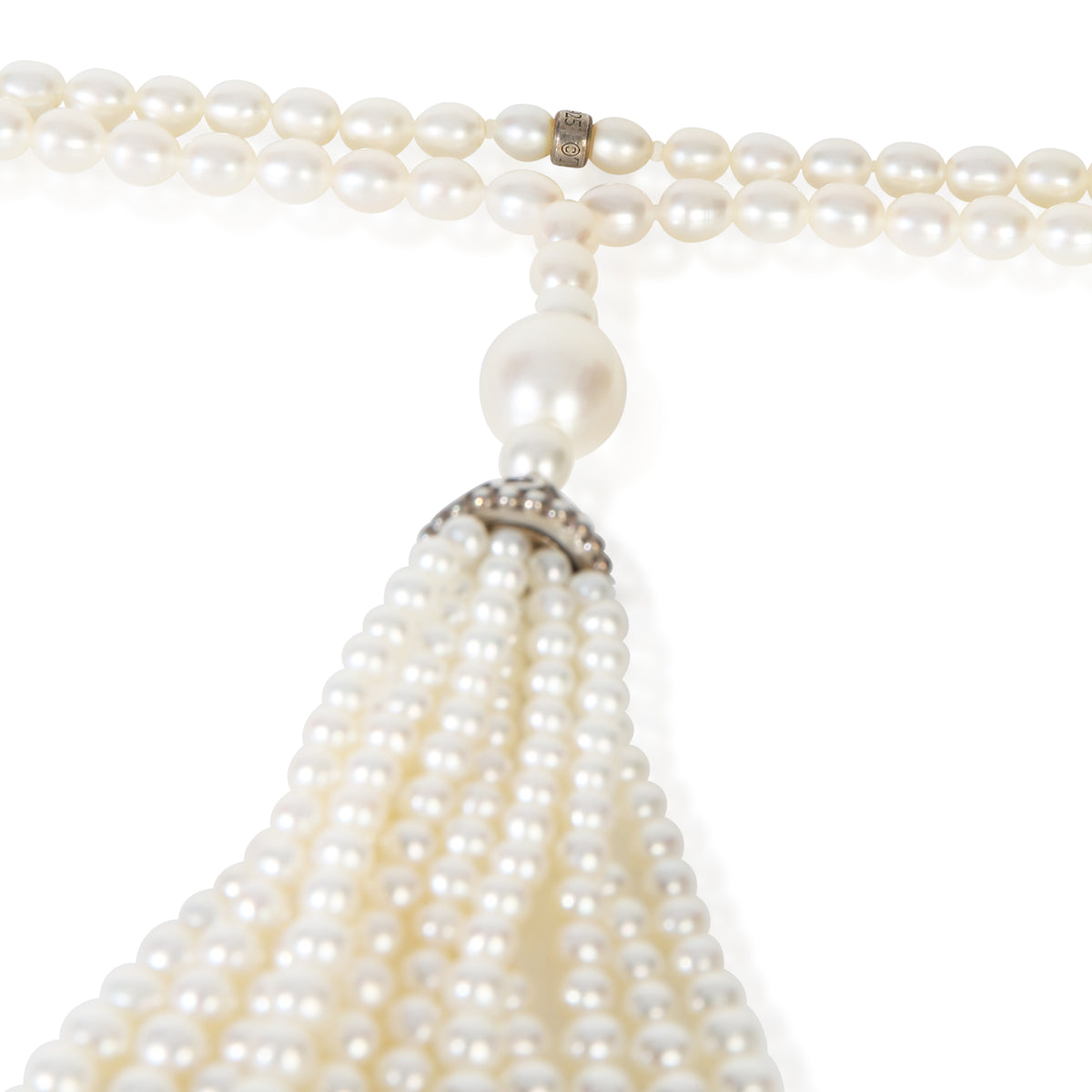 Tiffany & Co. Sterling Silver Pearl Ziegfeld Tassel Necklace 2