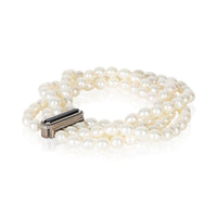 Tiffany & Co. Sterling Silver Pearl and Onyx Ziegfeld 4 Strand Bracelet 2