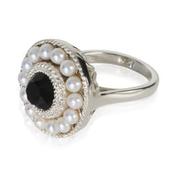 Tiffany & Co. Sterling Silver Onyx and Pearl Cocktail Ring 2