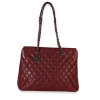 Chanel Burgundy Quilted Caviar Large City Shopping Tote Handbag id