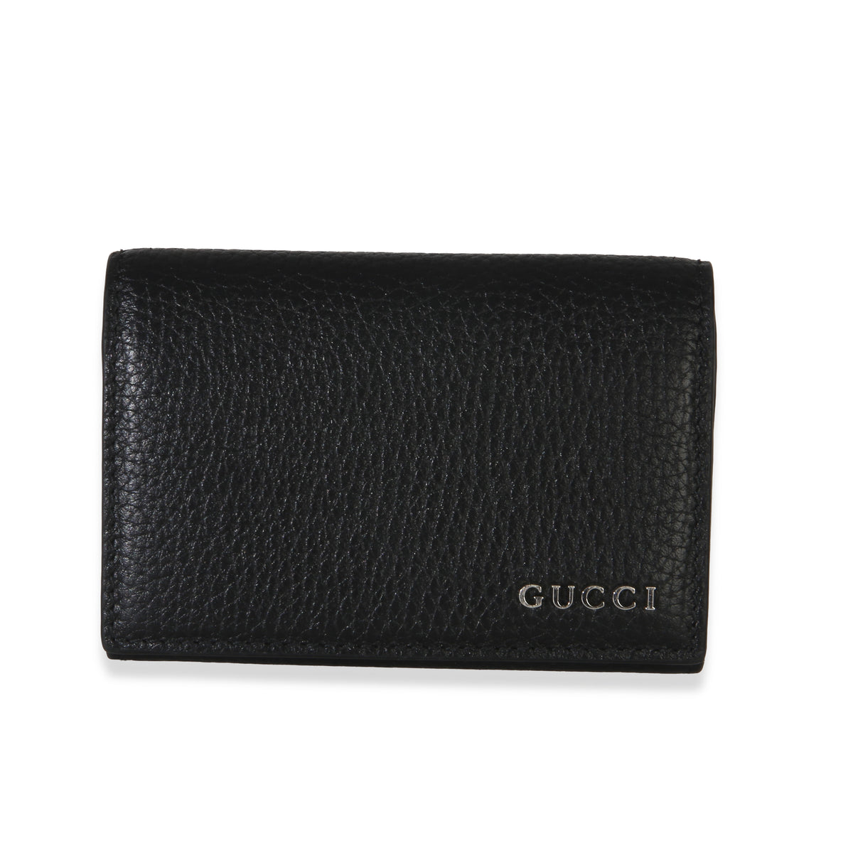 Gucci Black Dollar Calfskin Logo Card Case Wallet Wallet id
