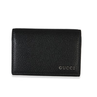 Gucci Black Dollar Calfskin Logo Card Case Wallet Wallet id