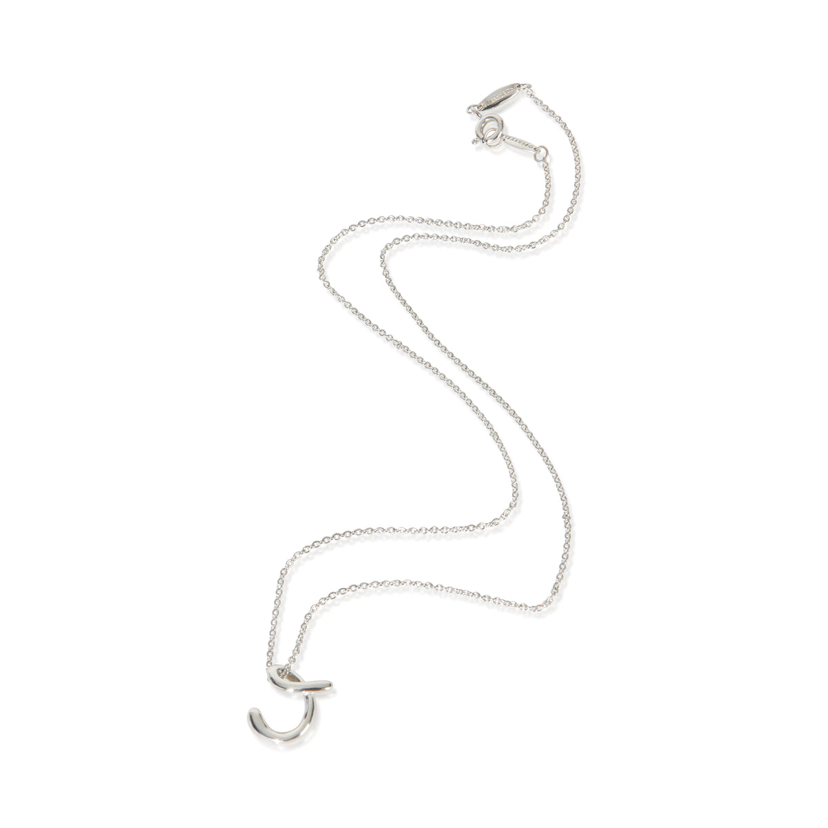 Tiffany & Co. Sterling Silver Diamond Elsa Peretti Alphabet Initial C Pendant 3