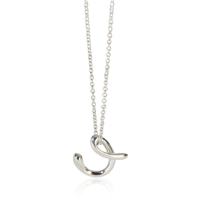 Tiffany & Co. Sterling Silver Diamond Elsa Peretti Alphabet Initial C Pendant fv