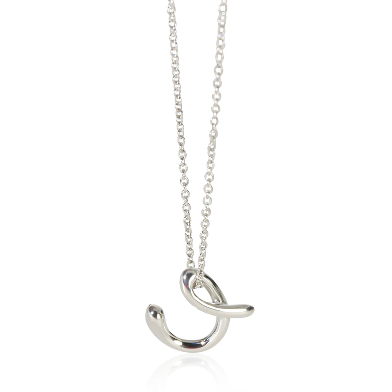 Tiffany & Co. Sterling Silver Diamond Elsa Peretti Alphabet Initial C Pendant fv
