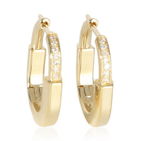 Tiffany & Co. Yellow Gold Diamond Small Model Lock Earrings id