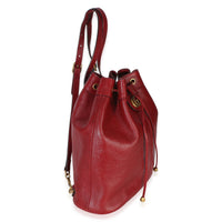 Gucci Red Piuma Lux Energy Medium Re(Belle) Bucket Backpack Handbag 3
