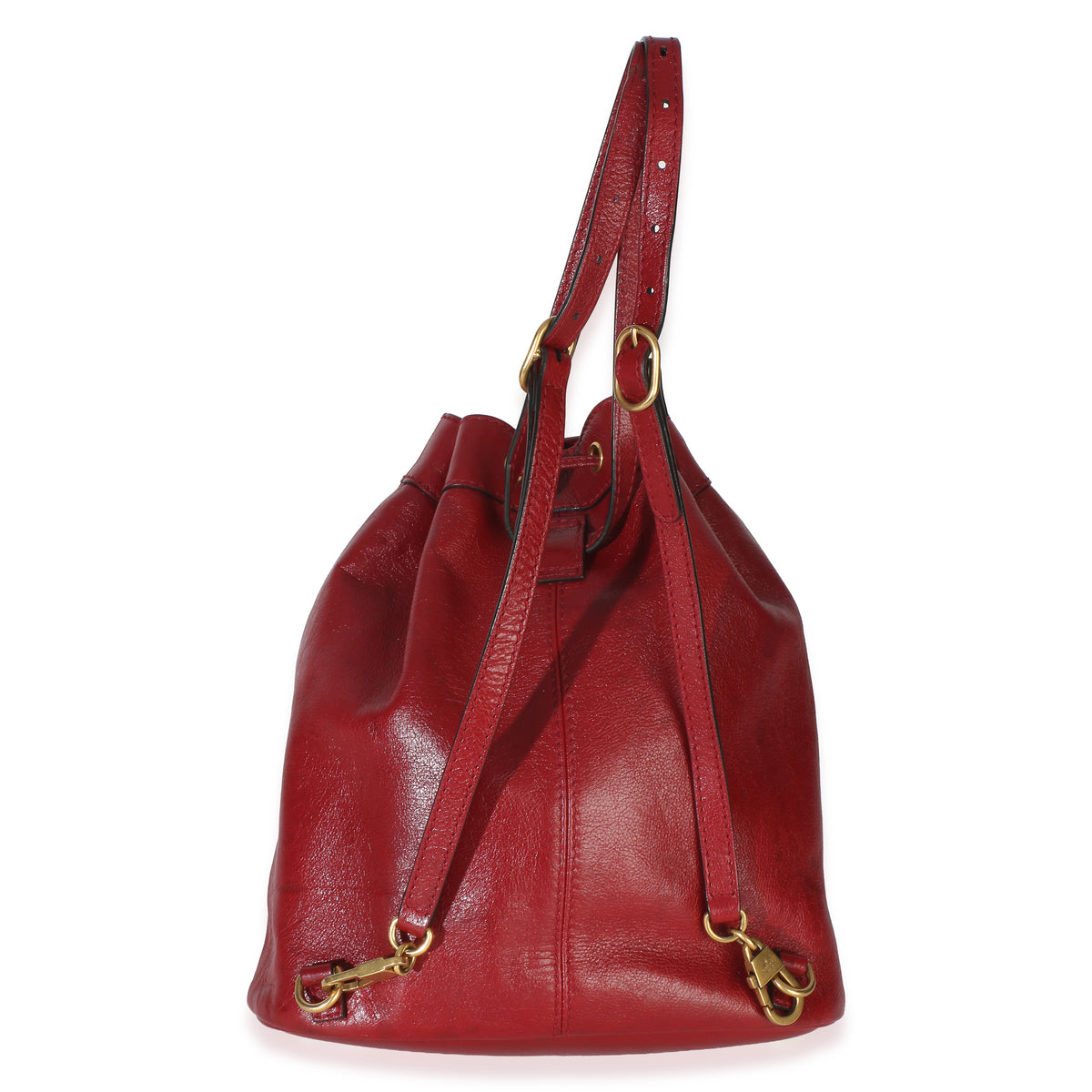 Gucci Red Piuma Lux Energy Medium Re(Belle) Bucket Backpack Handbag 4