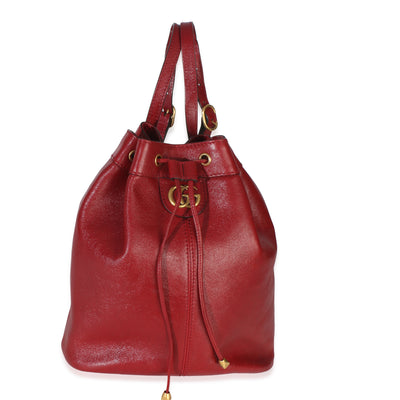 Gucci Red Piuma Lux Energy Medium Re(Belle) Bucket Backpack Handbag fv