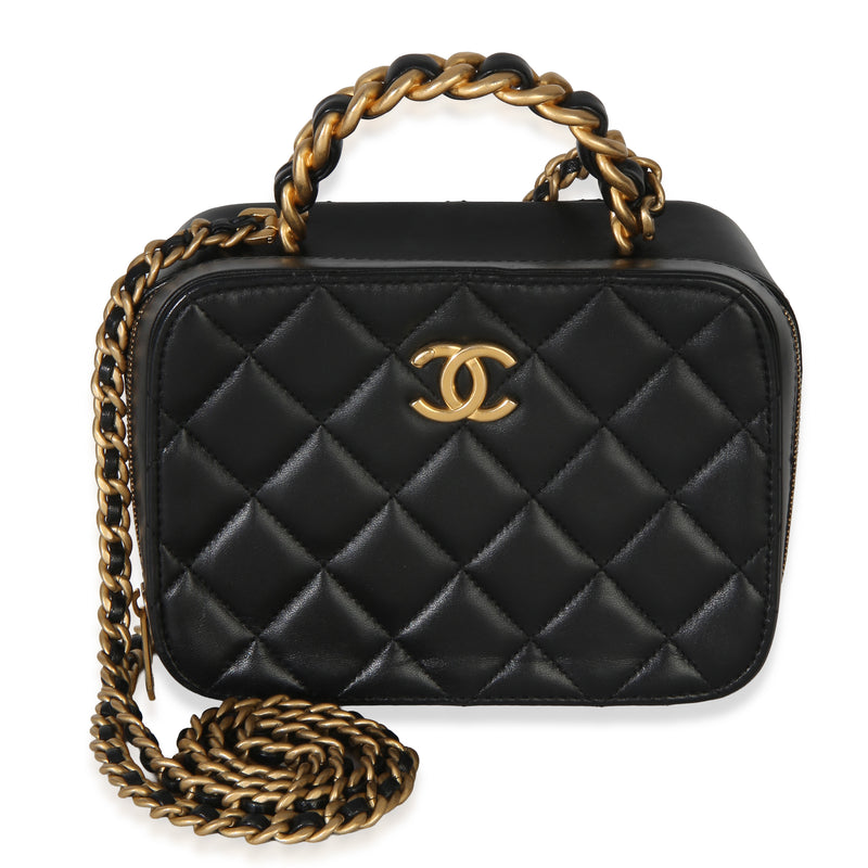 Chanel Black Quilted Lambskin Small Afternoon Tea Vanity Case Handbag id