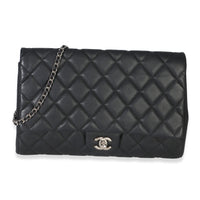 Chanel Black Quilted Caviar Clutch On Chain Handbag id