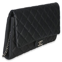 Chanel Black Quilted Caviar Clutch On Chain Handbag 3
