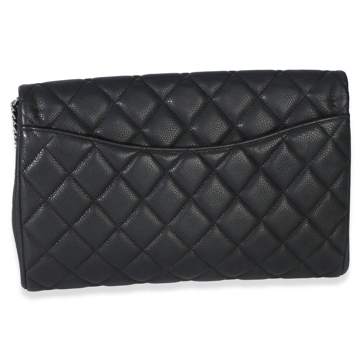Chanel Black Quilted Caviar Clutch On Chain Handbag 4