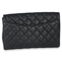 Chanel Black Quilted Caviar Clutch On Chain Handbag 4