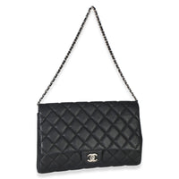 Chanel Black Quilted Caviar Clutch On Chain Handbag 8