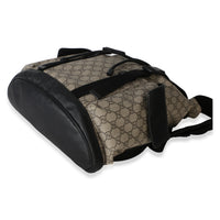 Gucci Beige Black GG Supreme Canvas Double Buckle Backpack Handbag 7