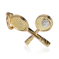 Tiffany & Co. Yellow Gold Diamond Tennis Racket Charm 2