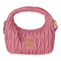 Miu Miu Pink Begonia Nappa Matelasse Small Wander Hobo Handbag id